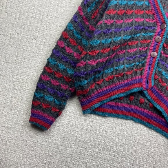VTG Separate Scene Chunky Knit Cardigan Sweater Retro Women Sz M Wool Blend - Picture 2 of 12
